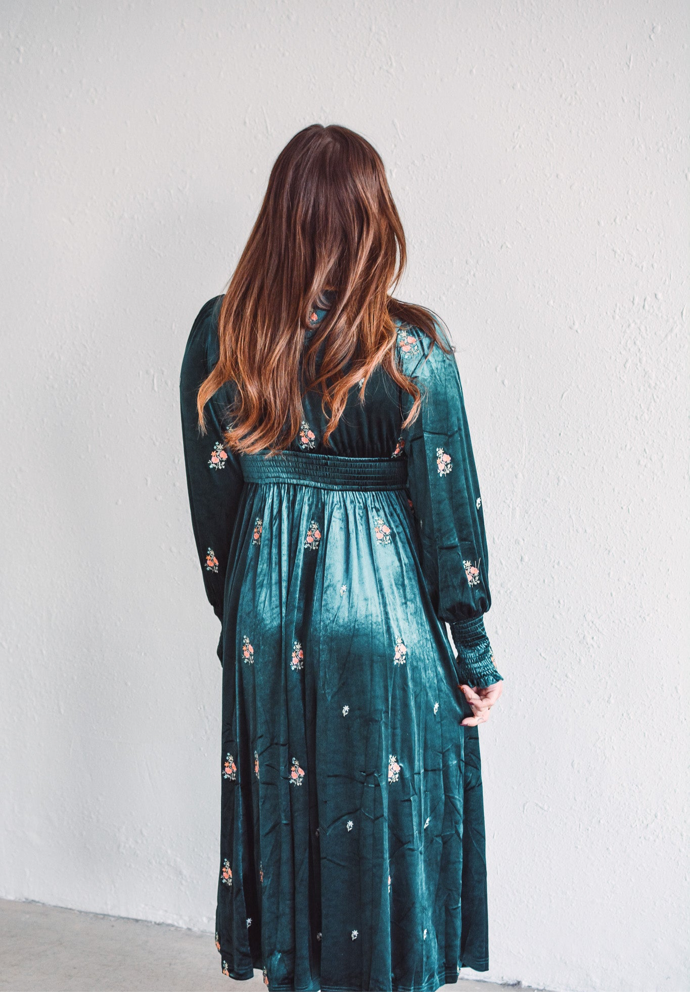 Garden Grace Velvet Dress