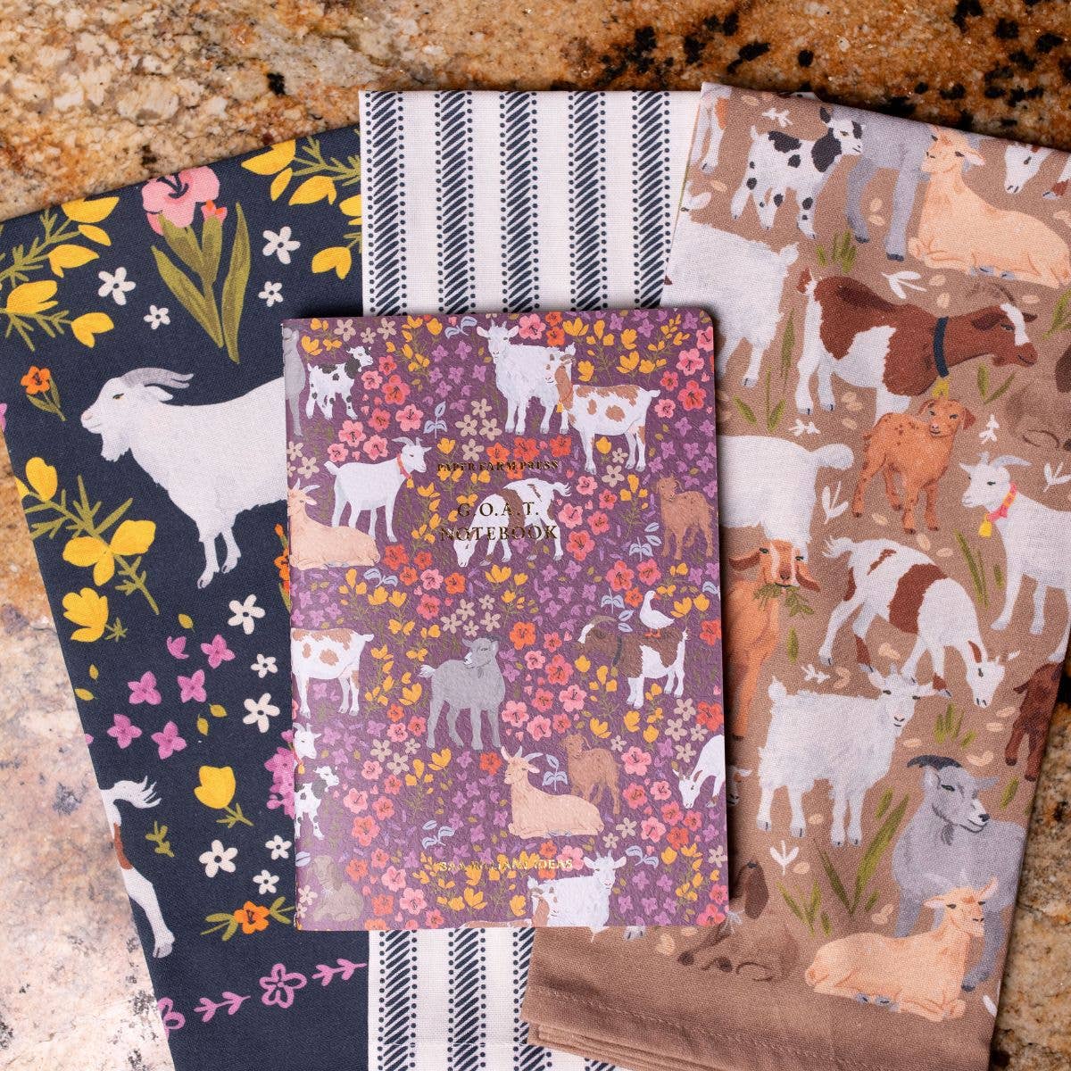 Goats & Flowers Stitched Notebook