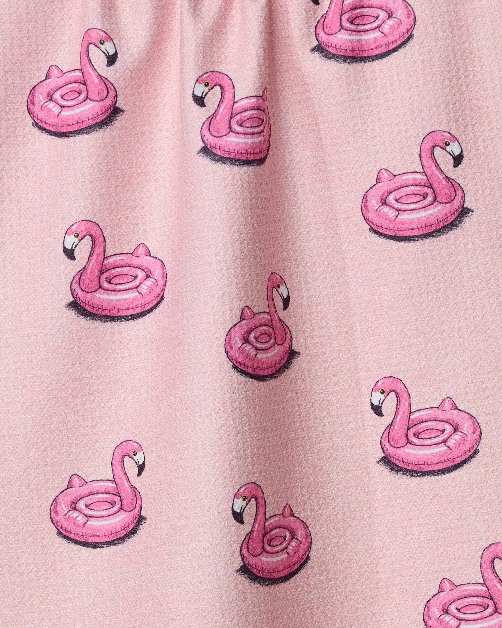 Flamingo Floatie Tea Towel