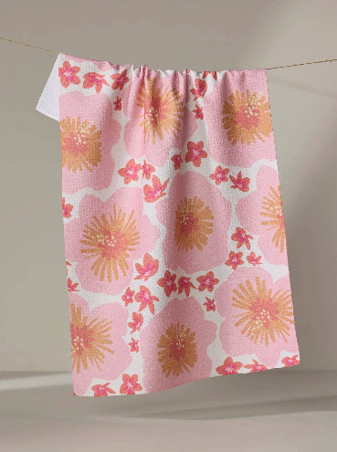 Hibiscus Sunset Tea Towel