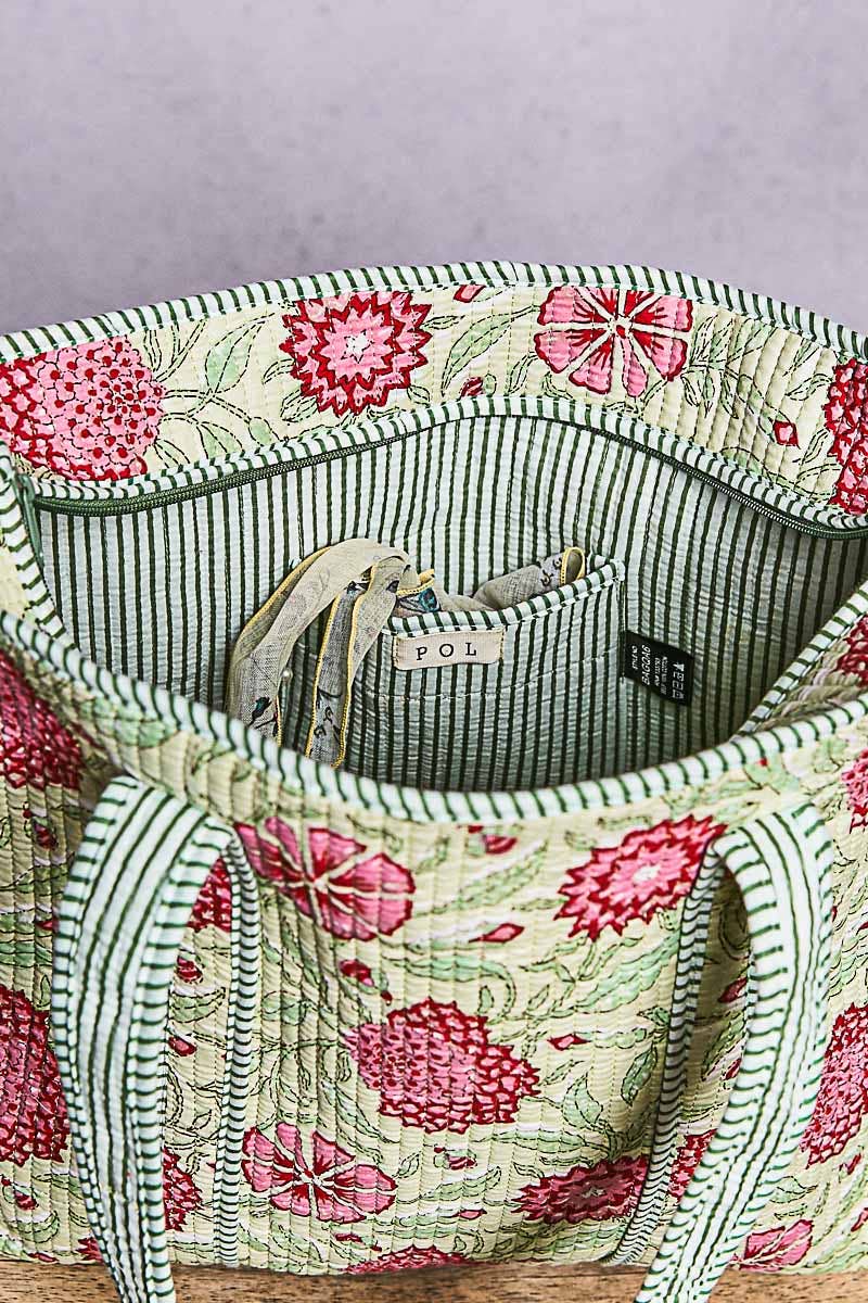 Mint Quilted Tote