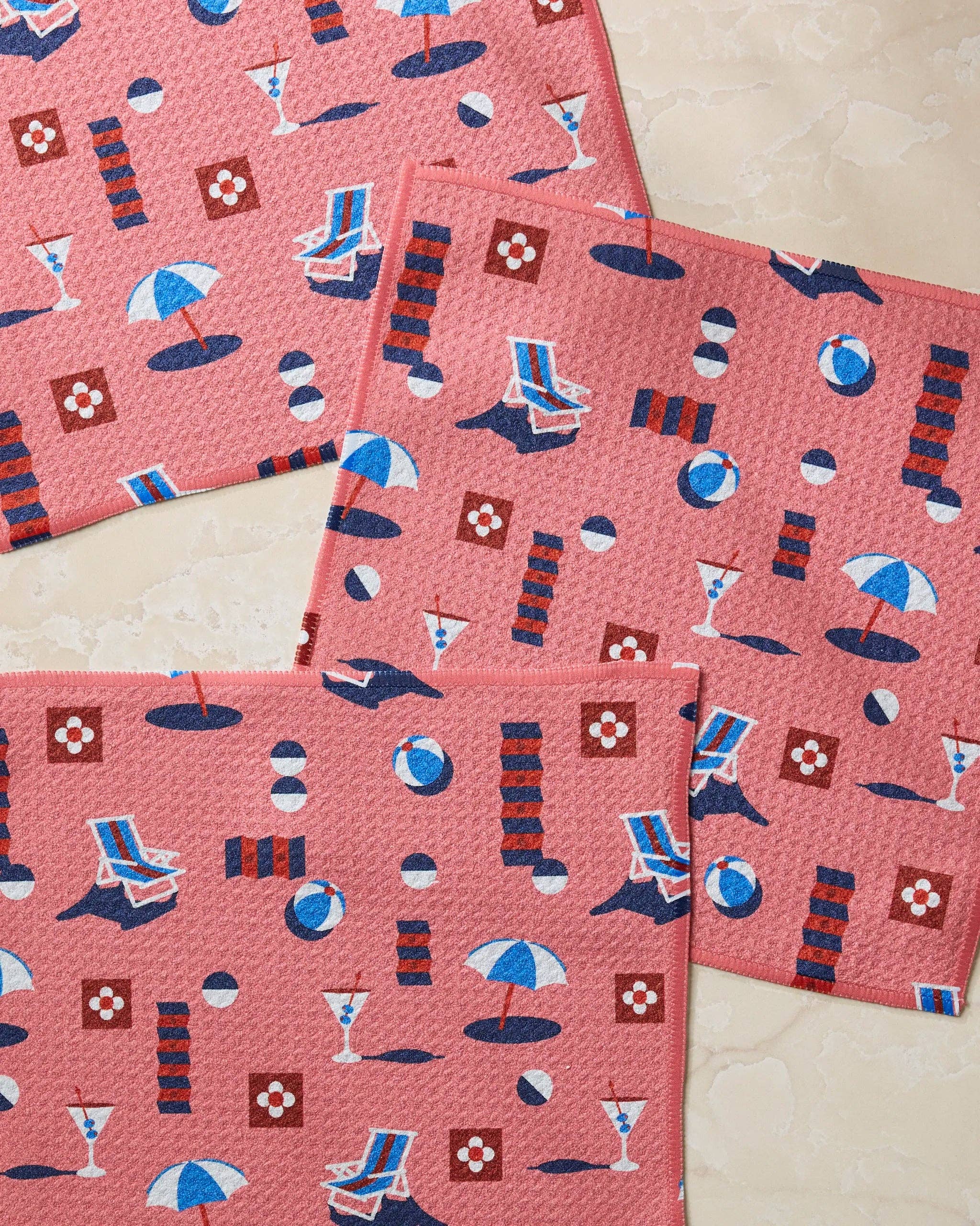 Geo Beach Day Dishcloth Set