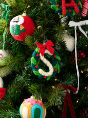 Initial Wreath Ornaments