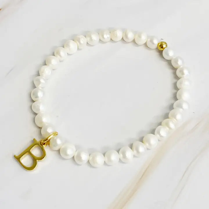 Pearl Initial Bracelet