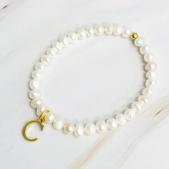 Pearl Initial Bracelet