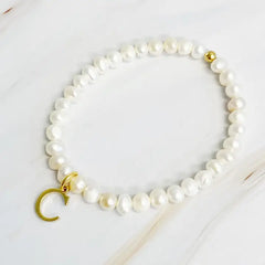 Pearl Initial Bracelet