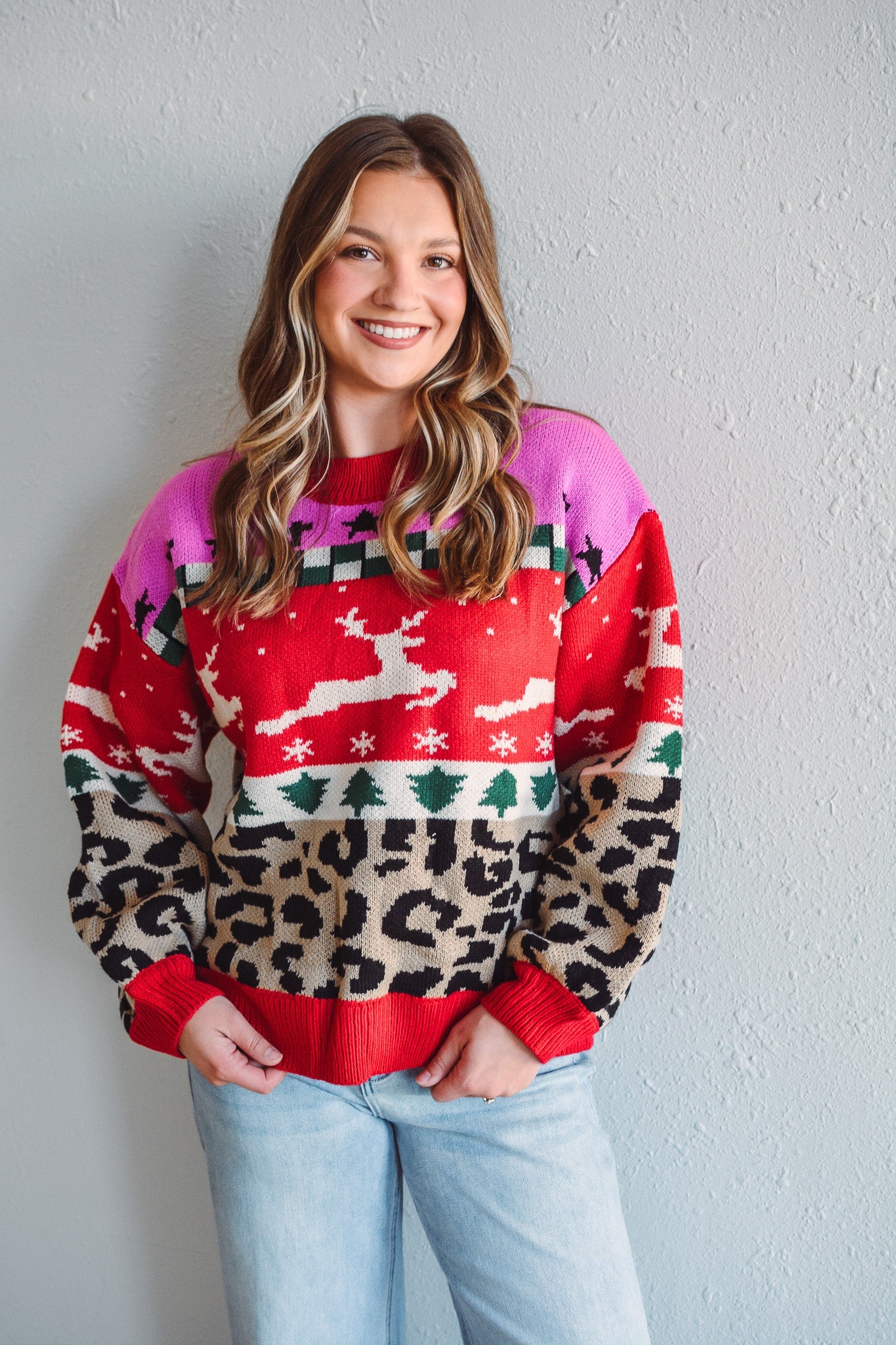 Holiday Leopard Knit