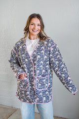 Market Navy Quilt Coat