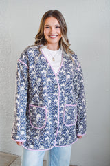 Market Navy Quilt Coat