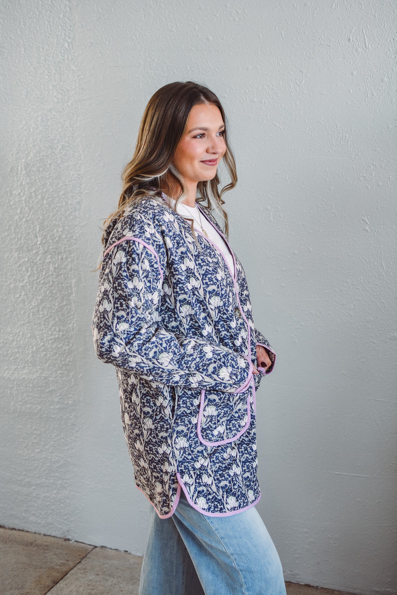 Market Navy Quilt Coat
