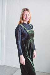 Green Aspen Velvet Overalls