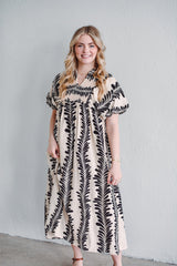 Palmline Black Dress
