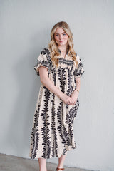 Palmline Black Dress