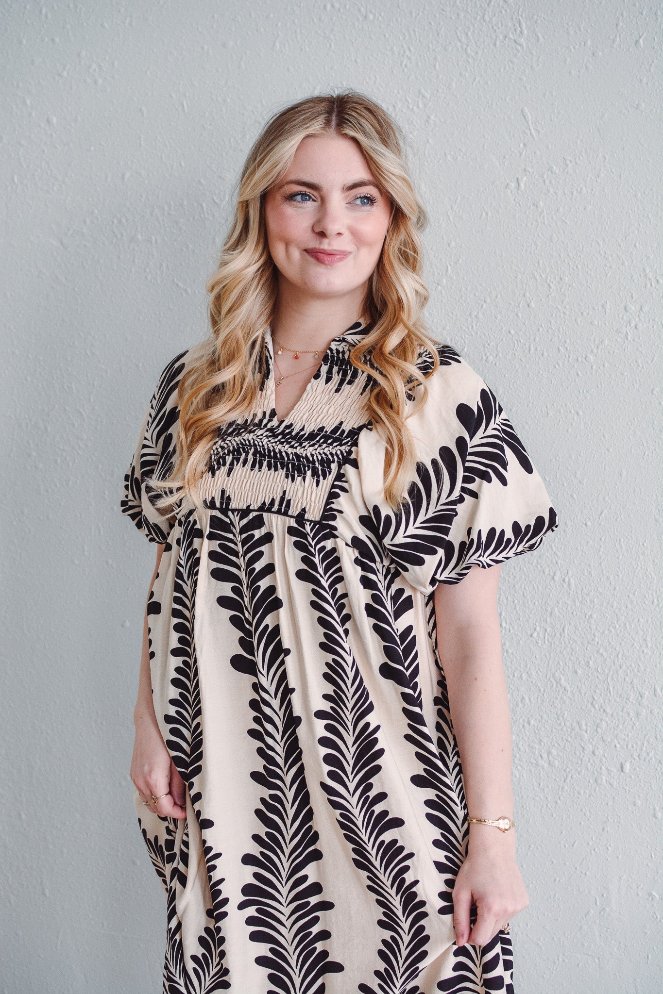 Palmline Black Dress
