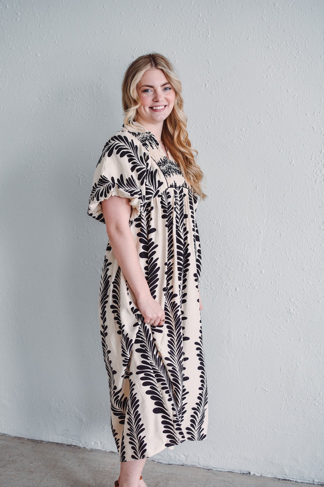 Palmline Black Dress