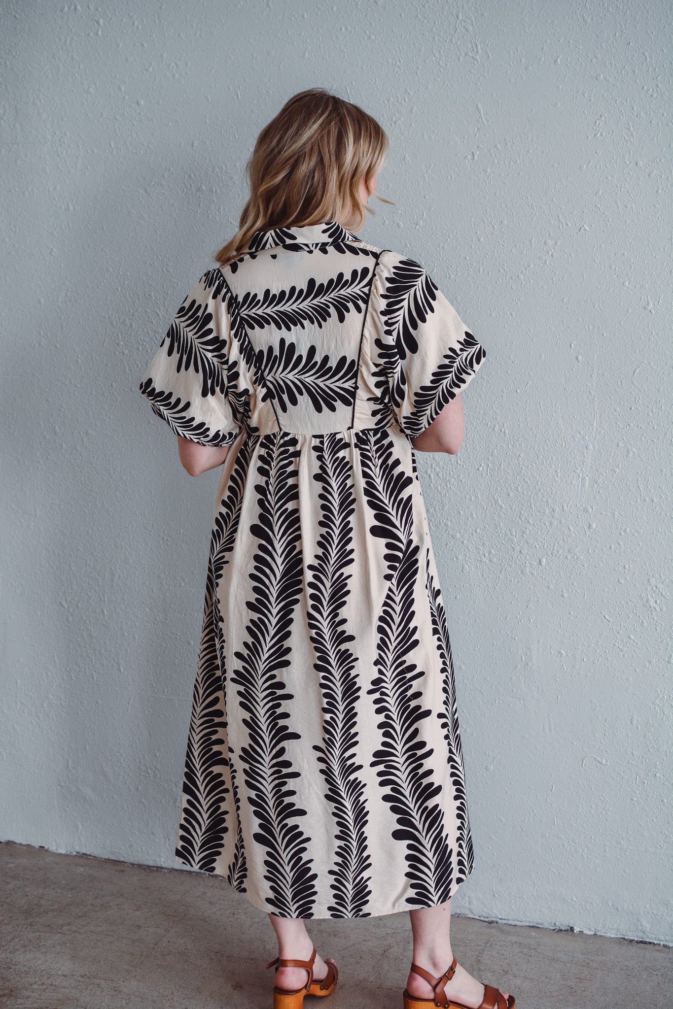 Palmline Black Dress