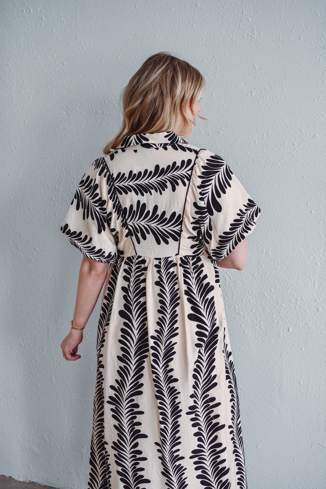 Palmline Black Dress