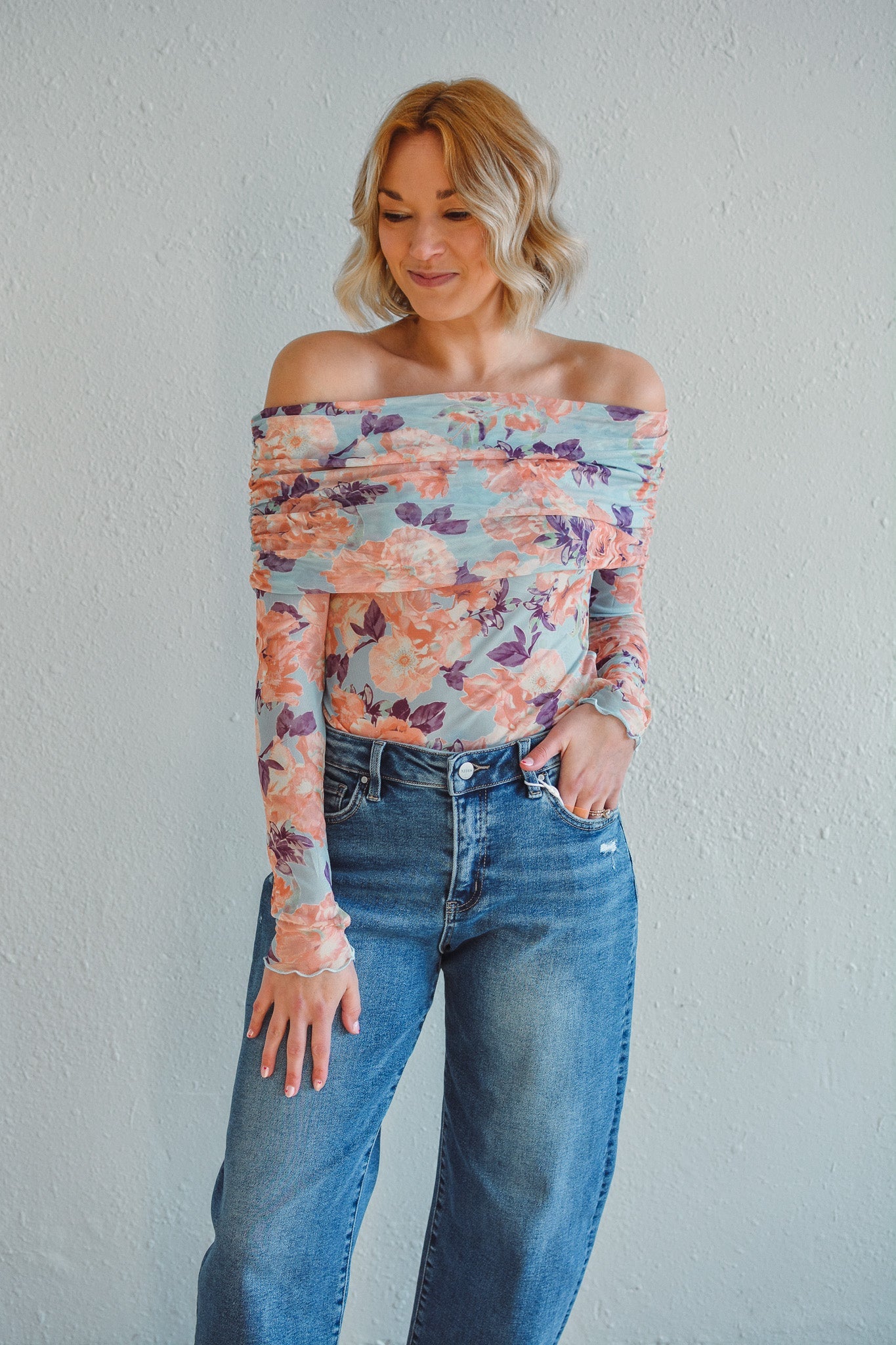 Peach Mesh Bodysuit