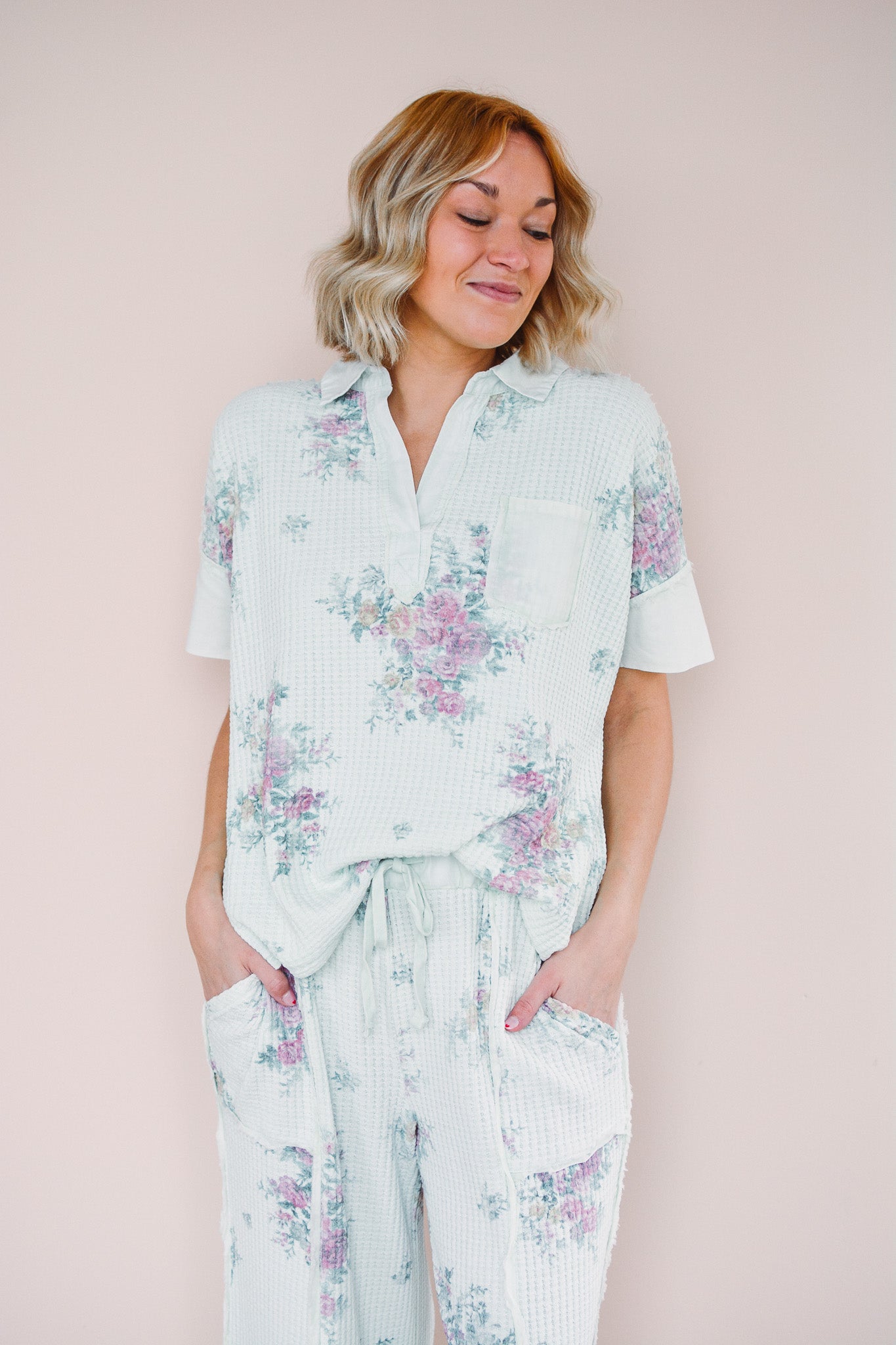 Floral Waffle Top