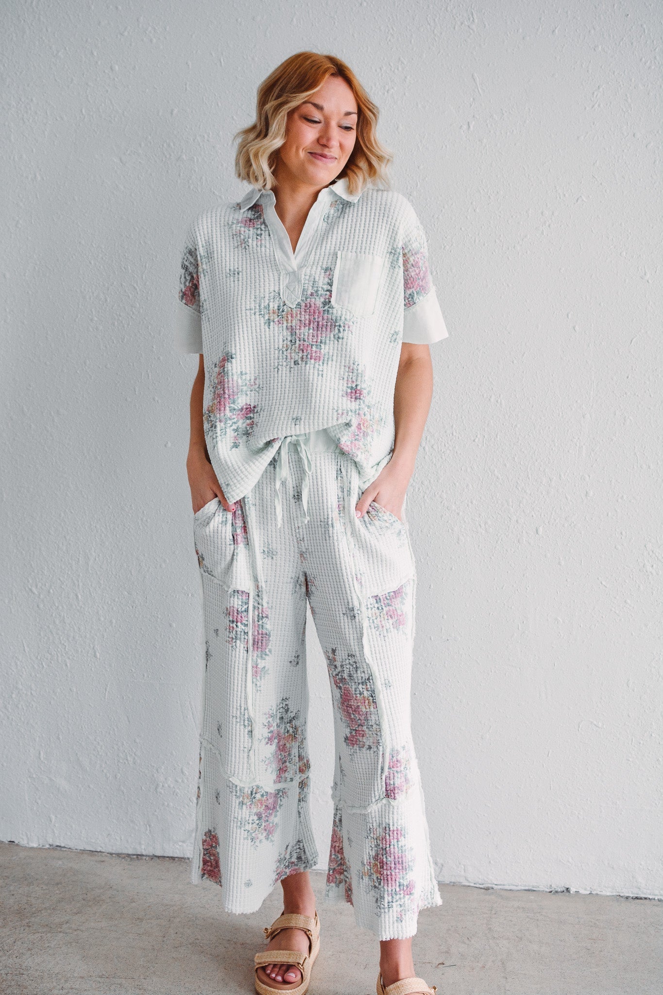 Floral Waffle Top