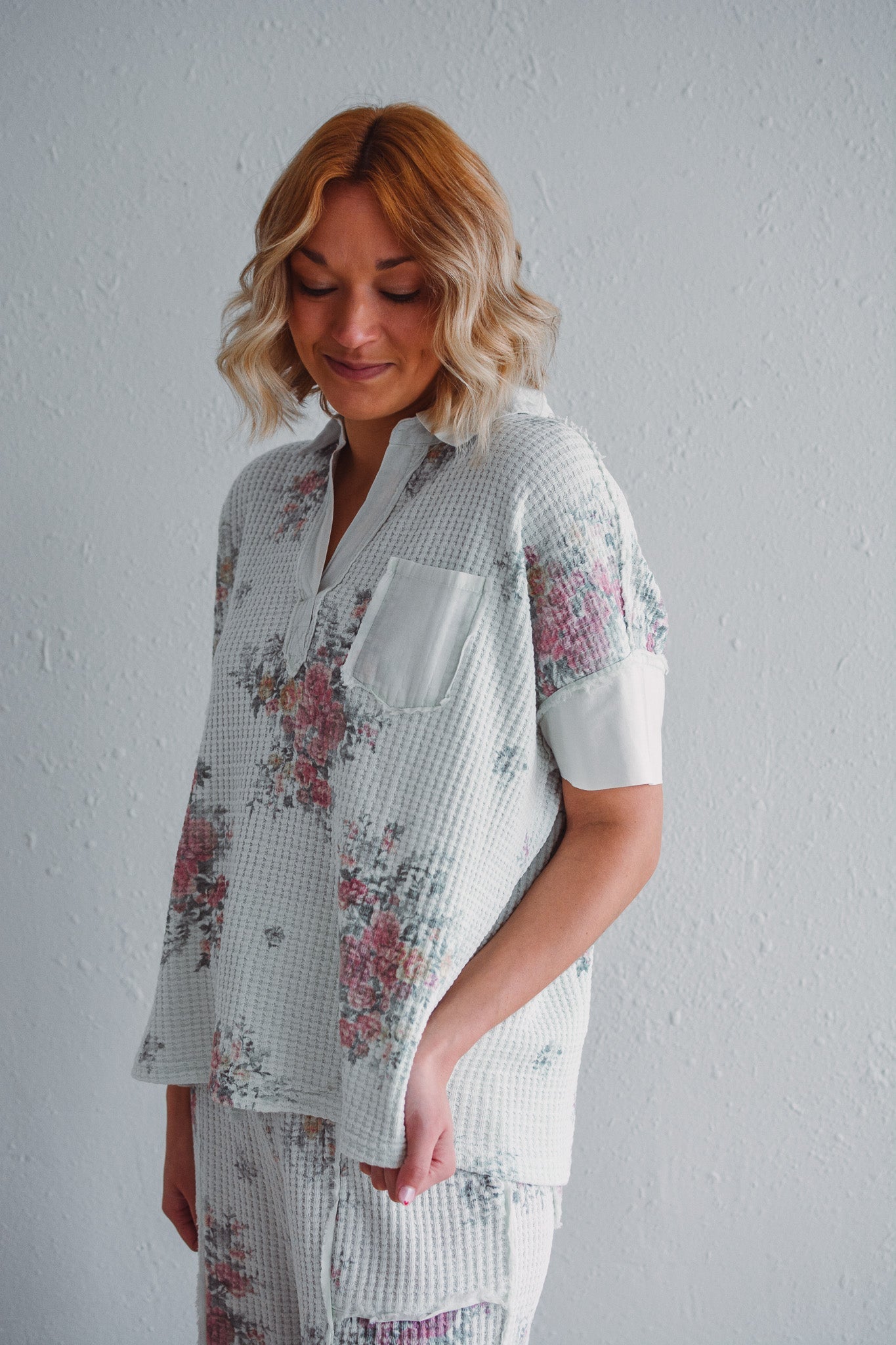 Floral Waffle Top