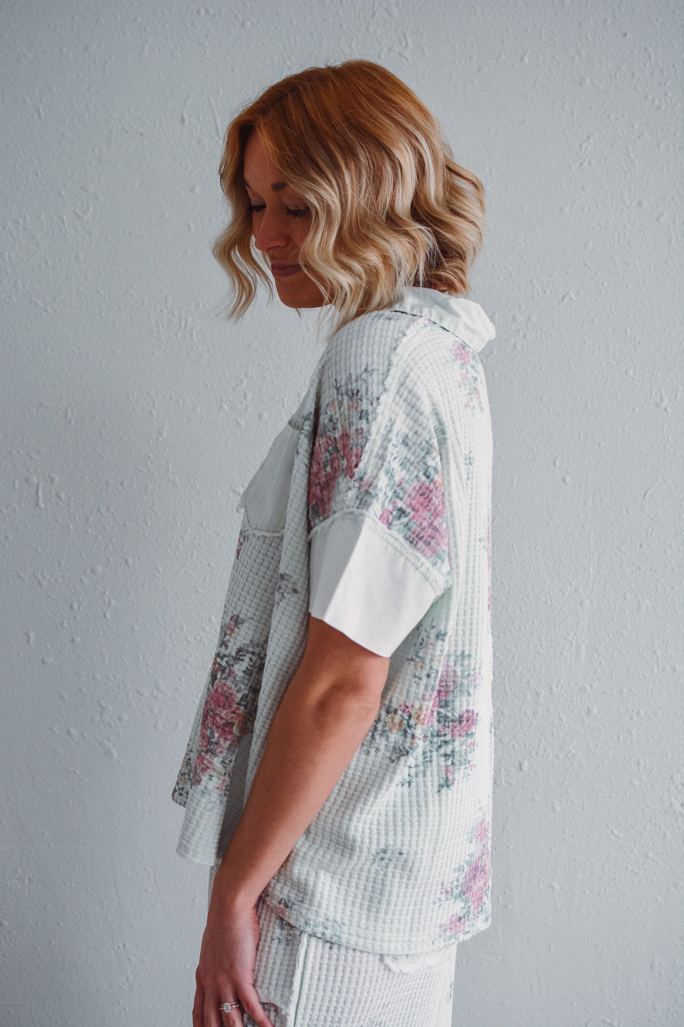 Floral Waffle Top