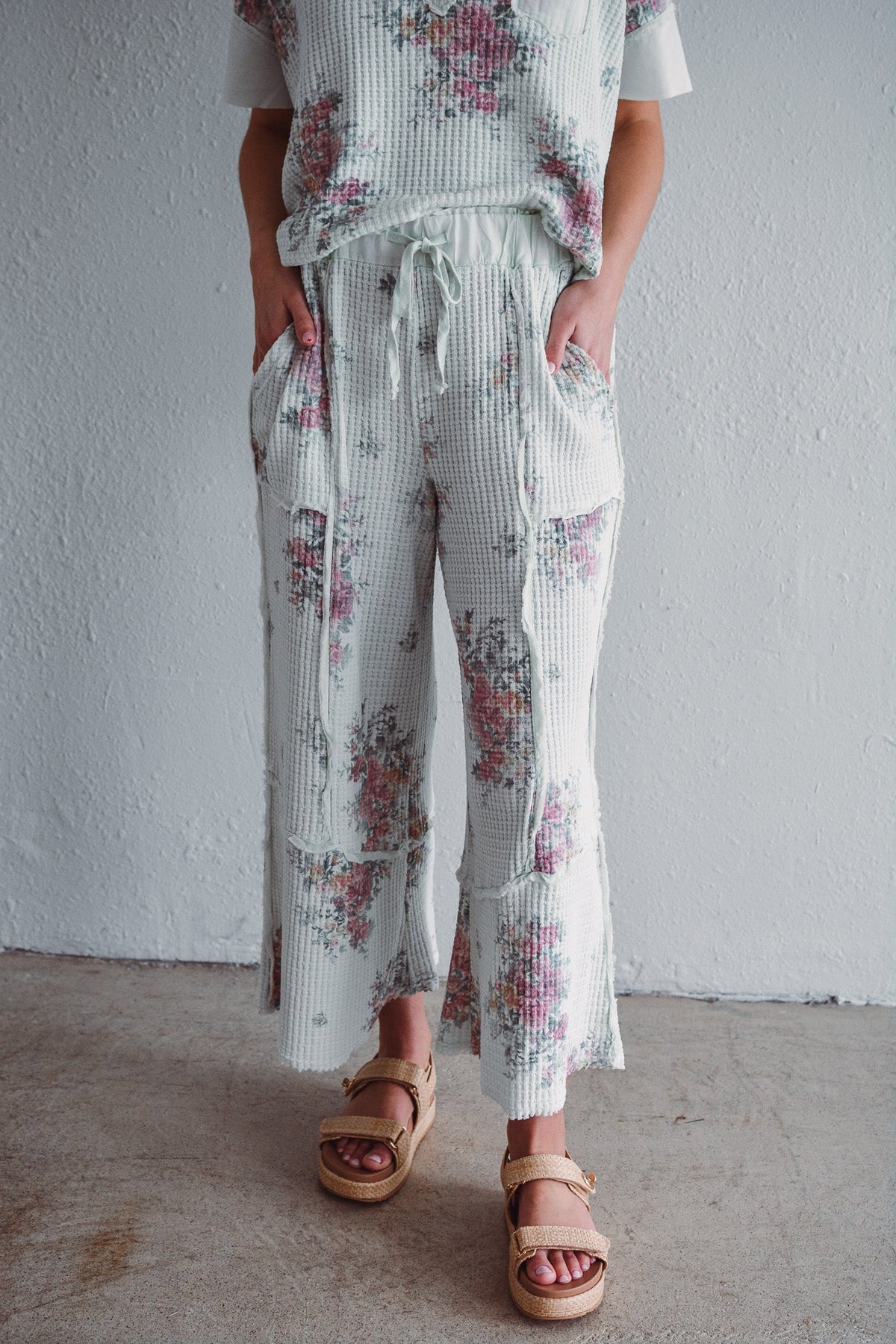 Floral Waffle Pants