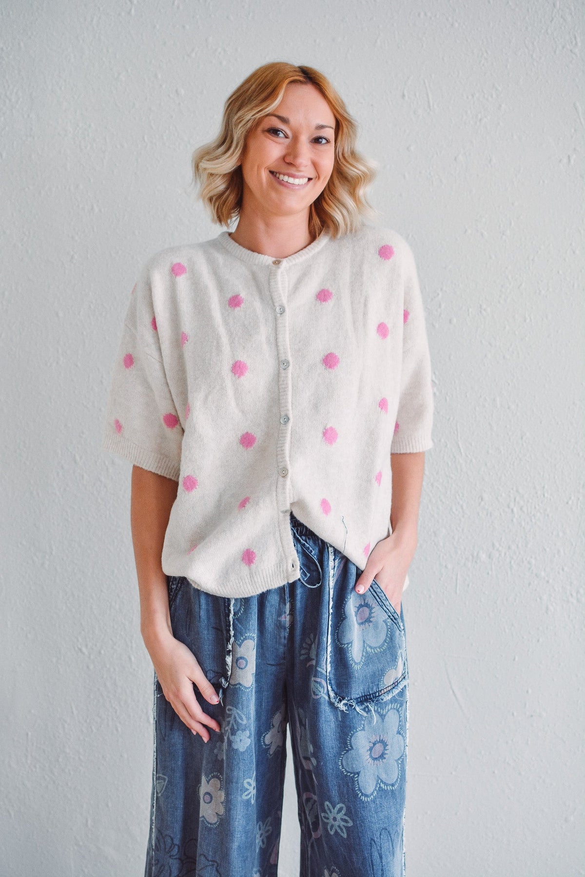 Ivory Polka Dot Top