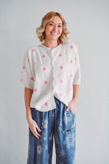 Ivory Polka Dot Top