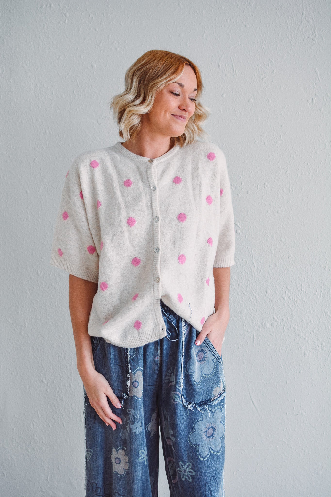 Ivory Polka Dot Top