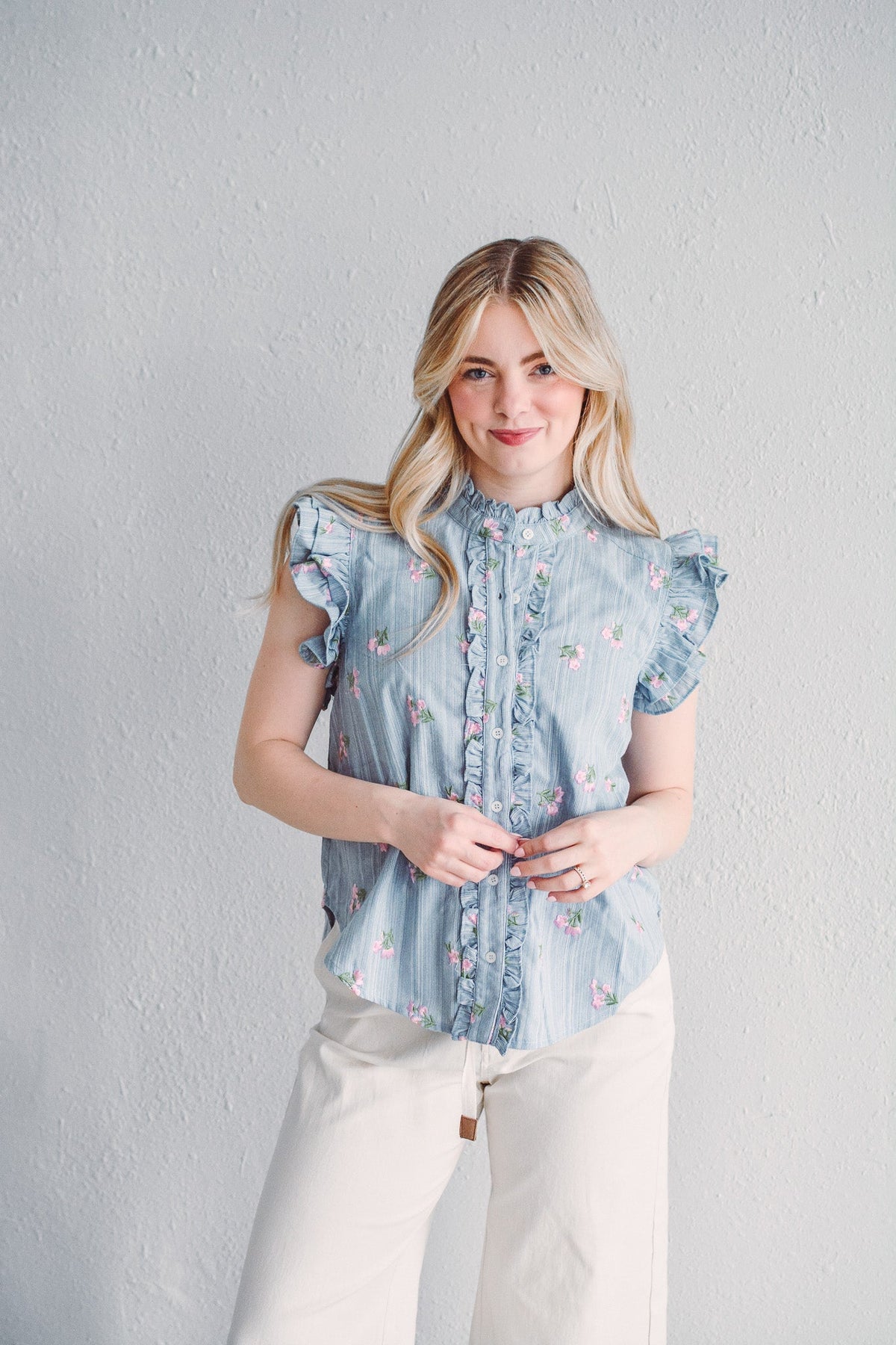 Petal Pinstripe Top