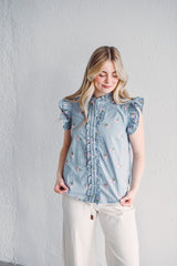 Petal Pinstripe Top