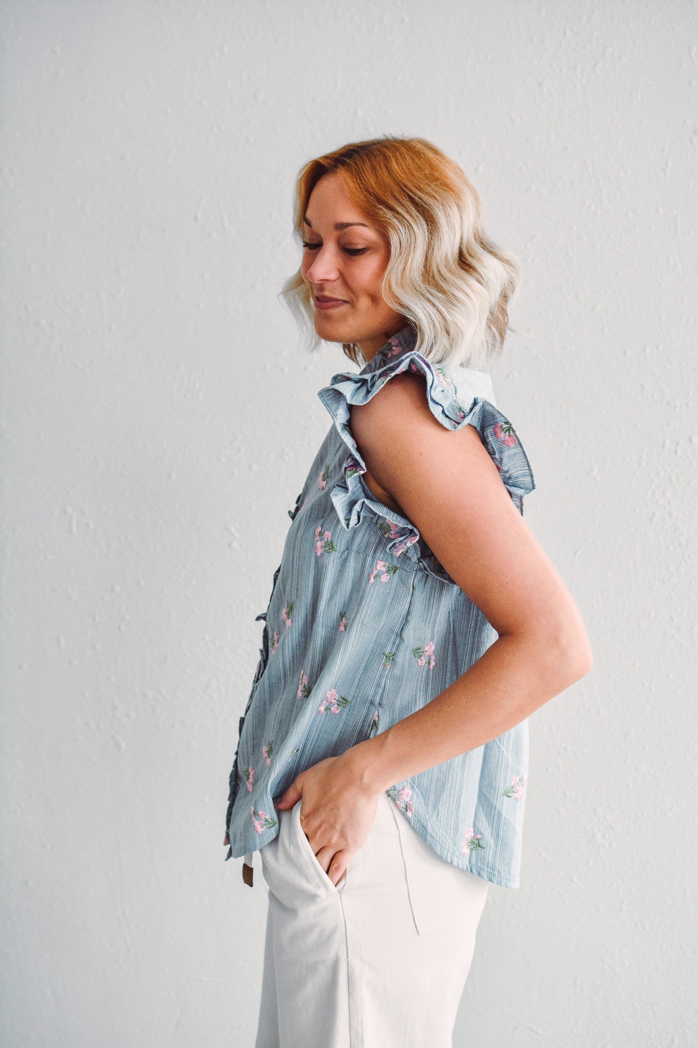 Petal Pinstripe Top