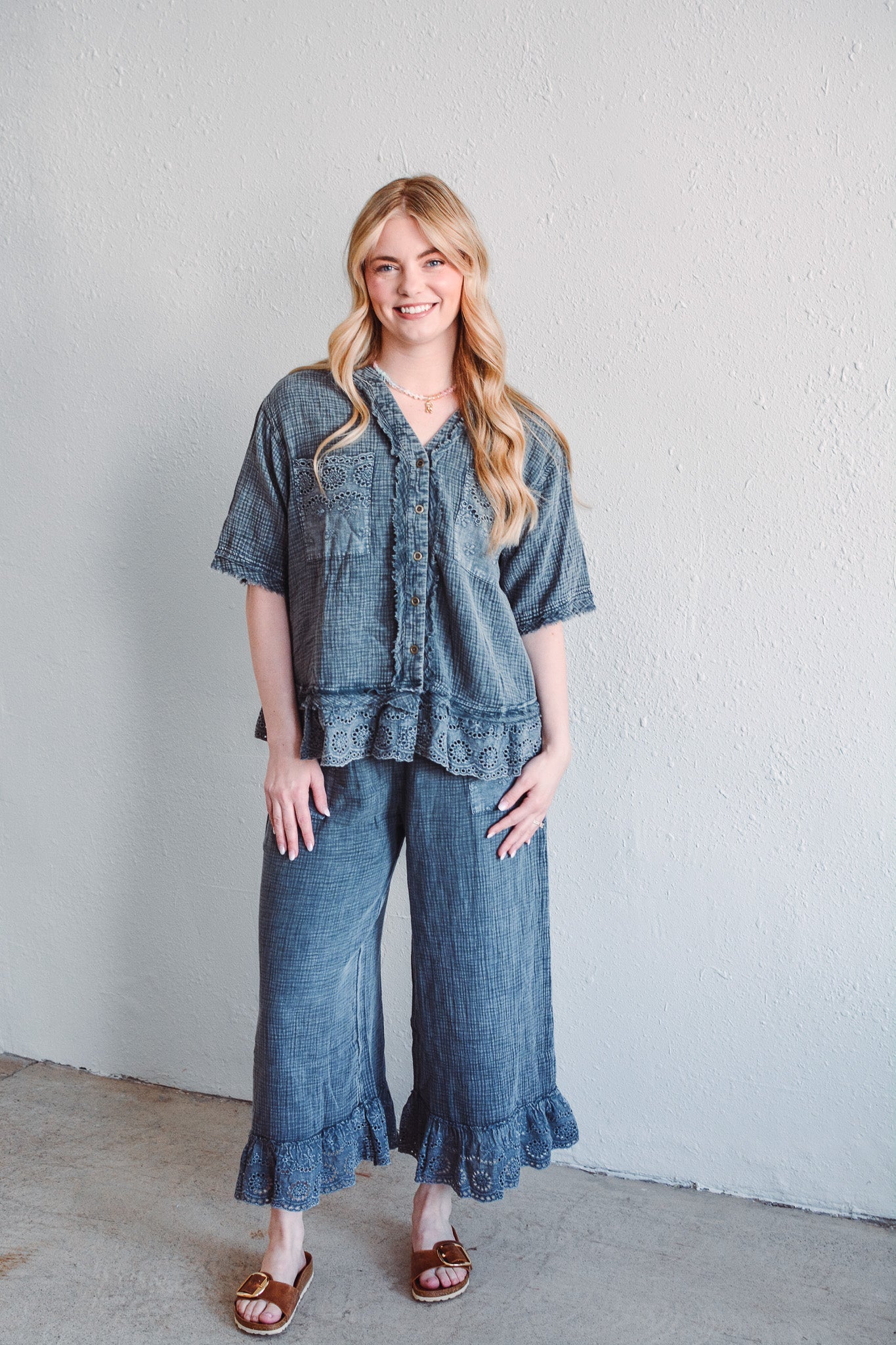 Gauze Charcoal Pants