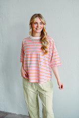 Weekend Pink Striped Tee