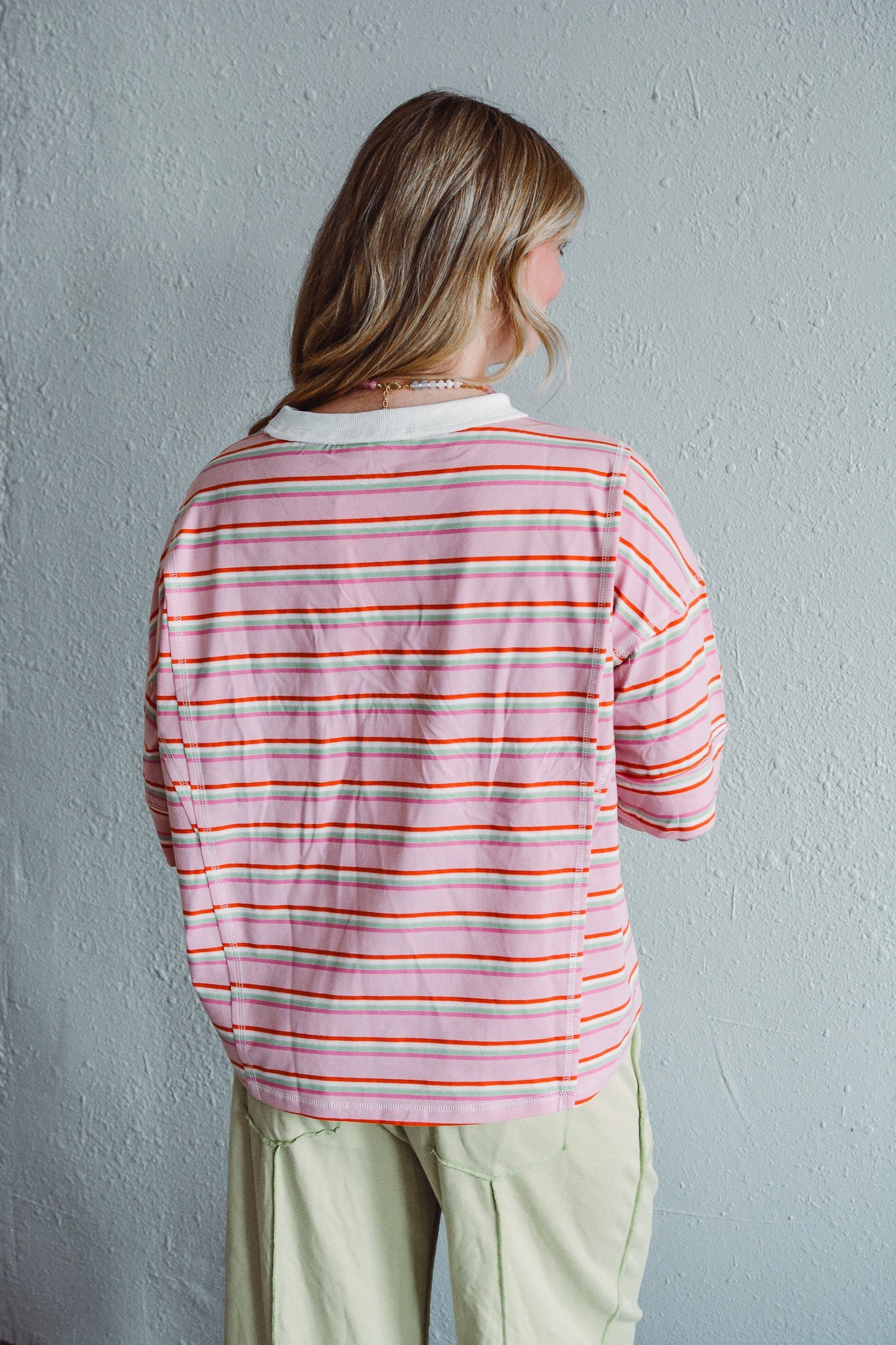 Weekend Pink Striped Tee