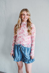 Cottage Bloom Mesh Top