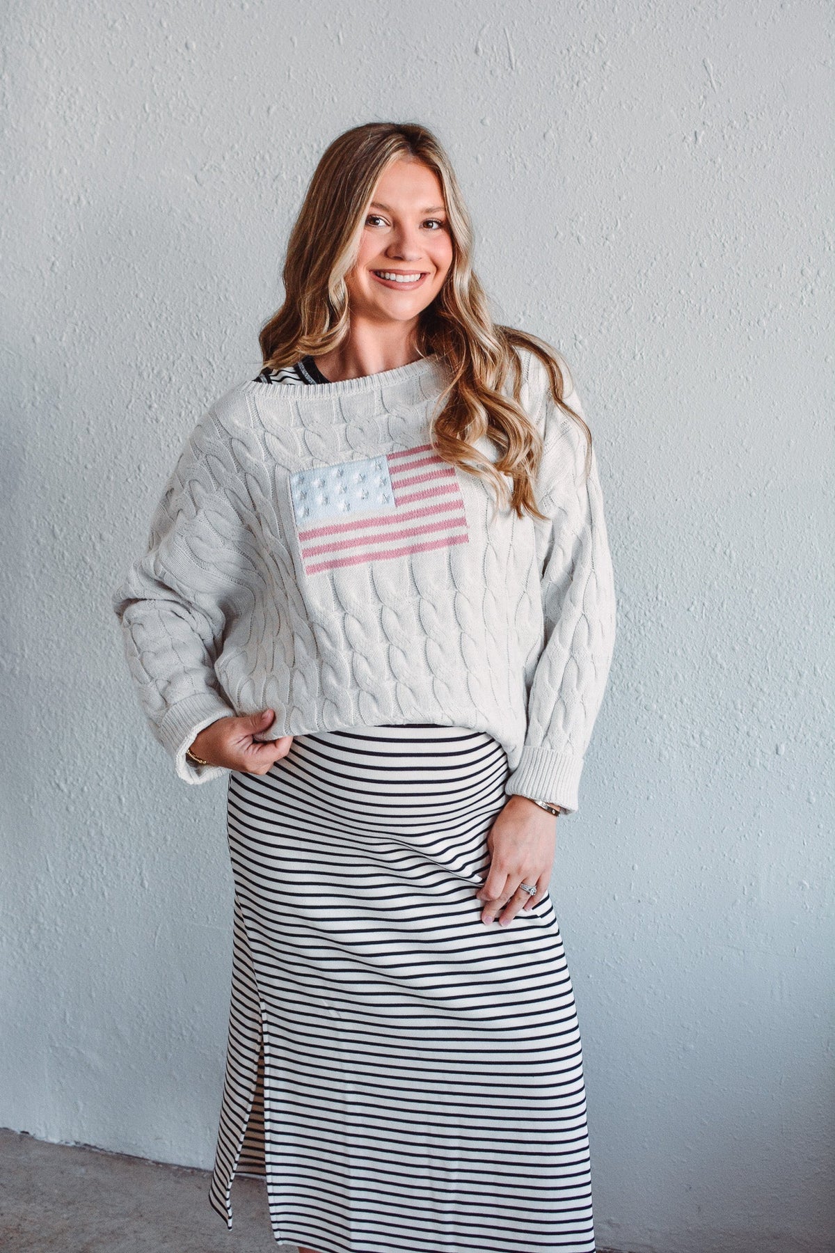 Freedom Flag Cable Knit