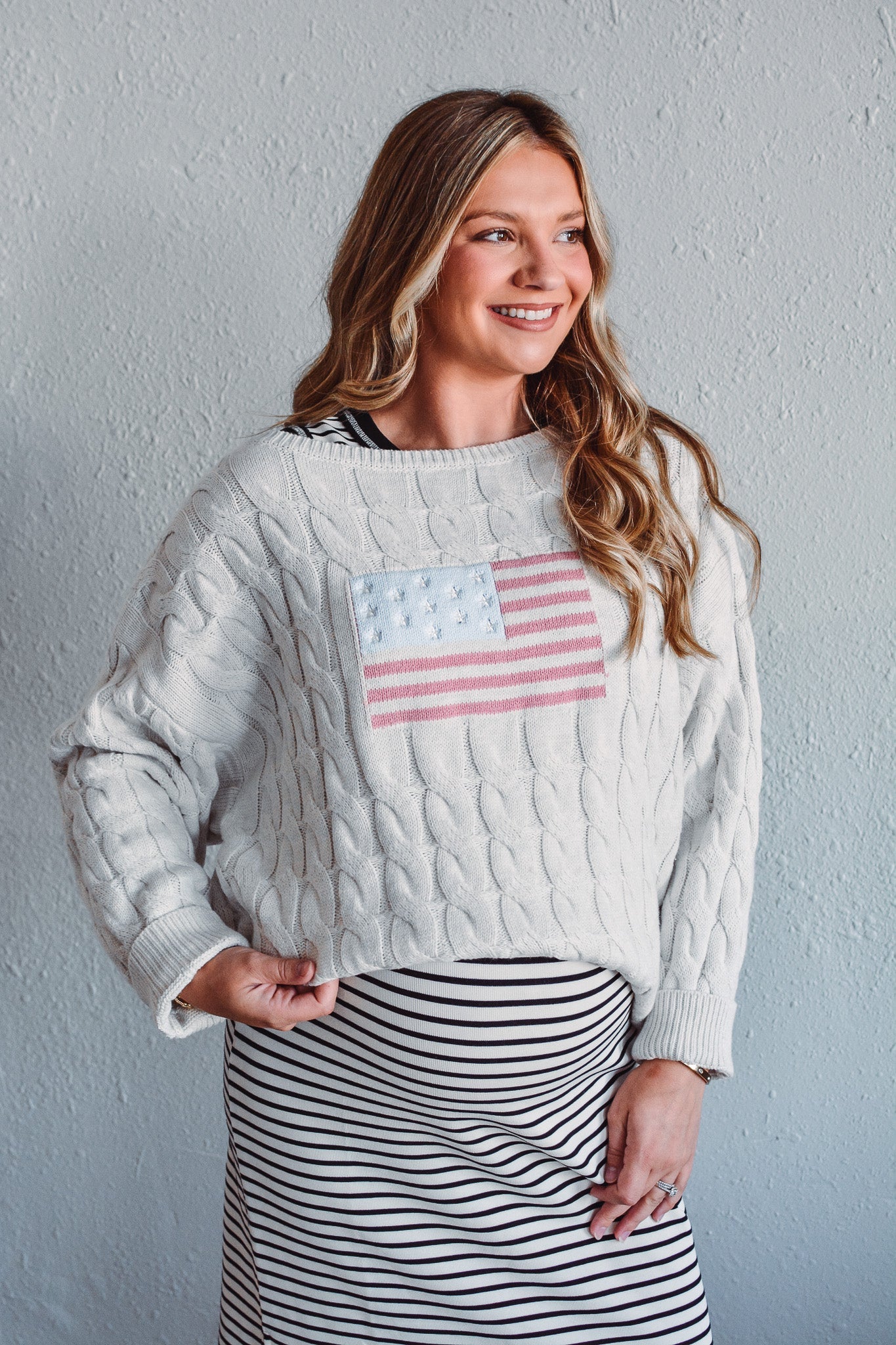 Freedom Flag Cable Knit