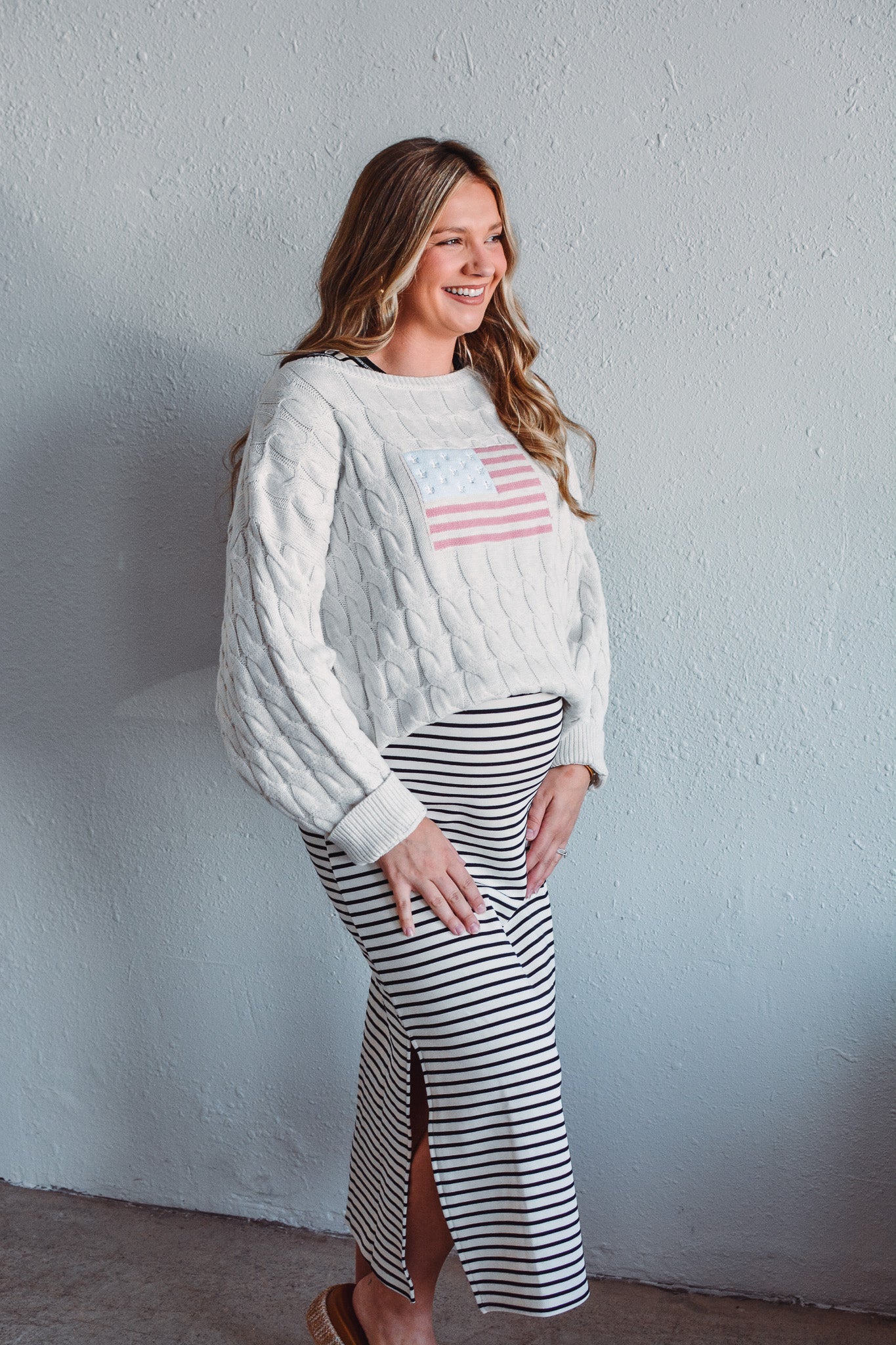 Freedom Flag Cable Knit