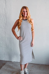 Navy Serena Stripe Dress