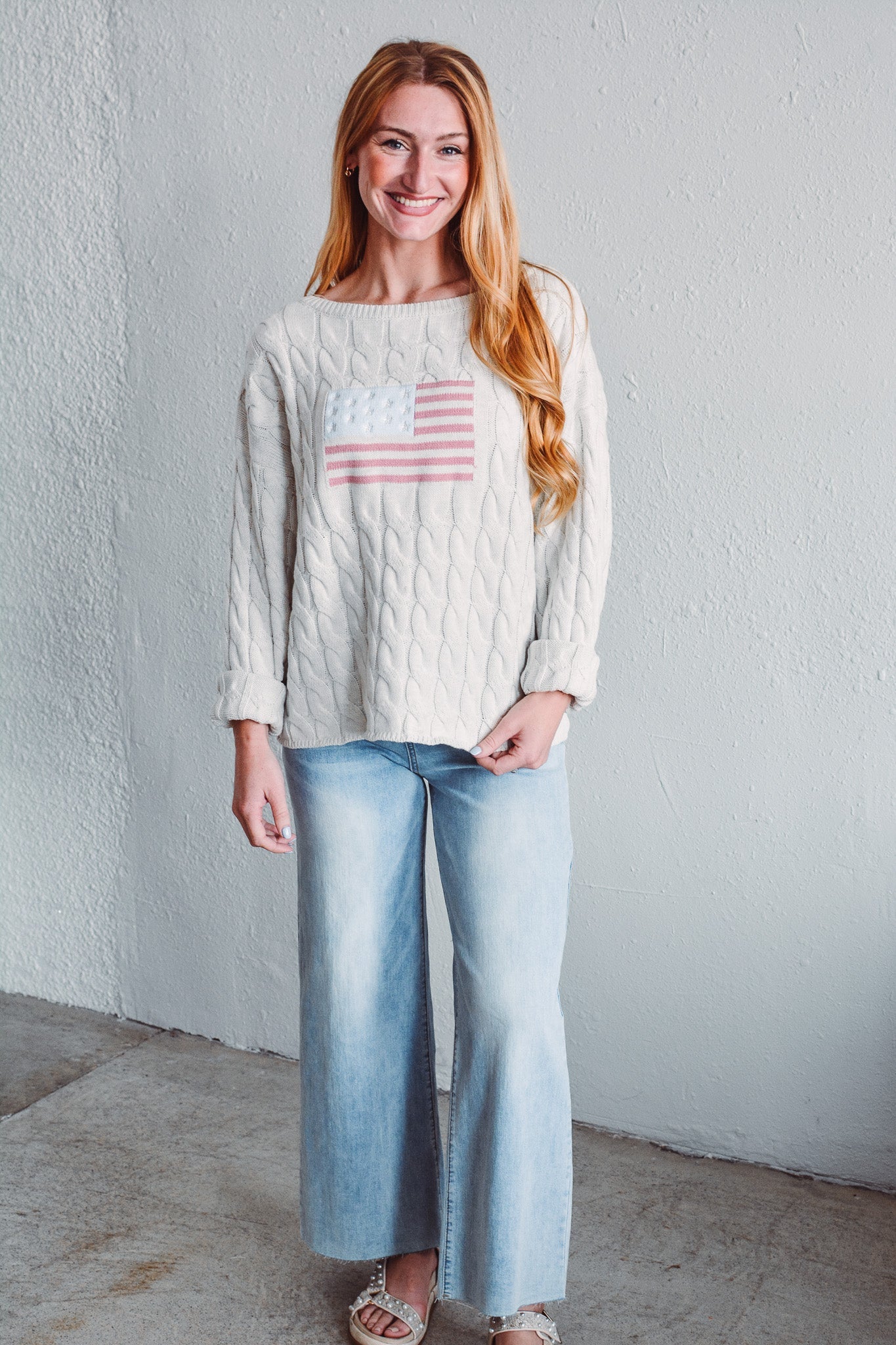 Freedom Flag Cable Knit