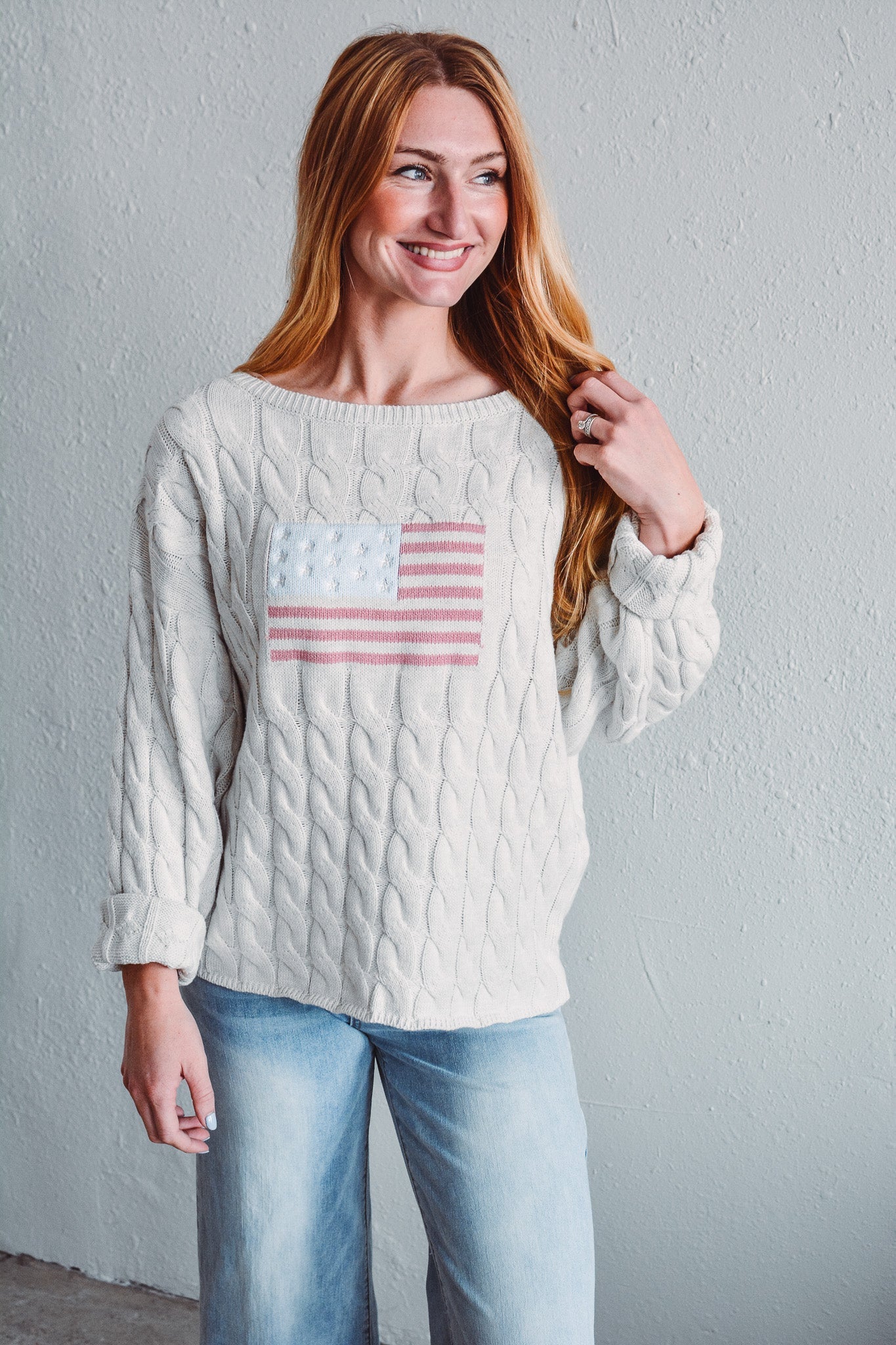 Freedom Flag Cable Knit