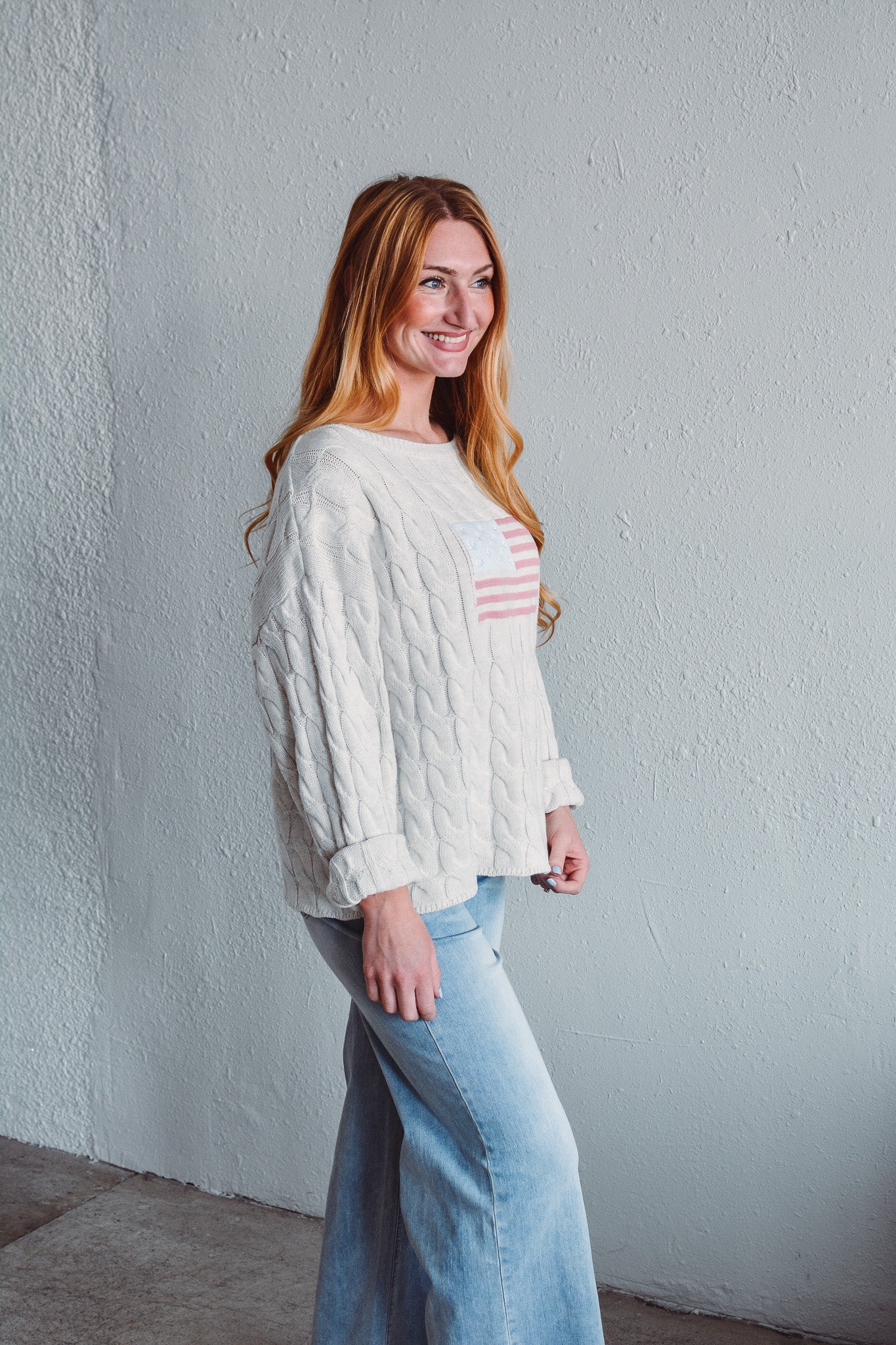 Freedom Flag Cable Knit