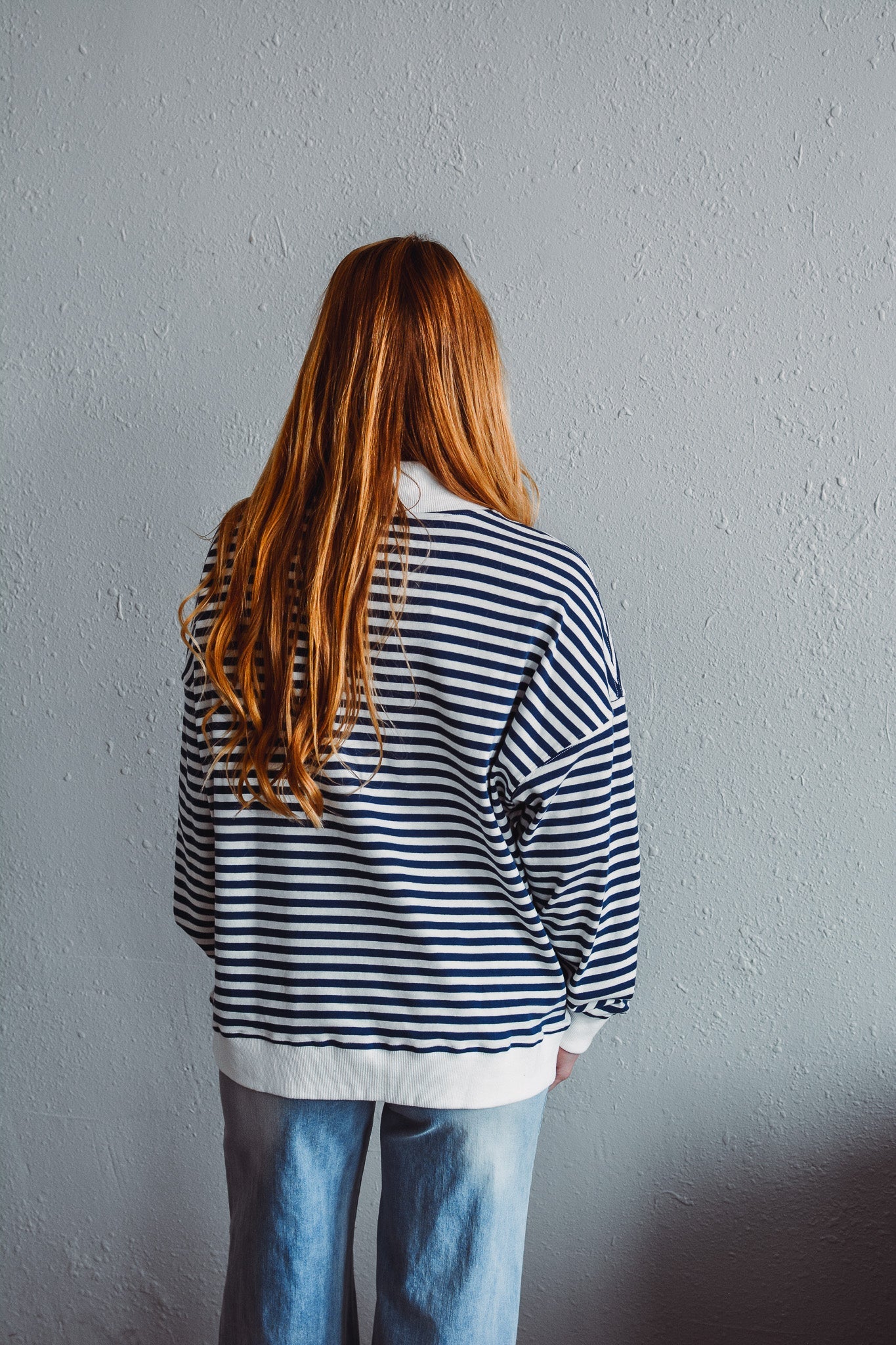 Star-Spangled Stripe Mock Neck