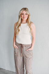 Mocha Gingham Pants