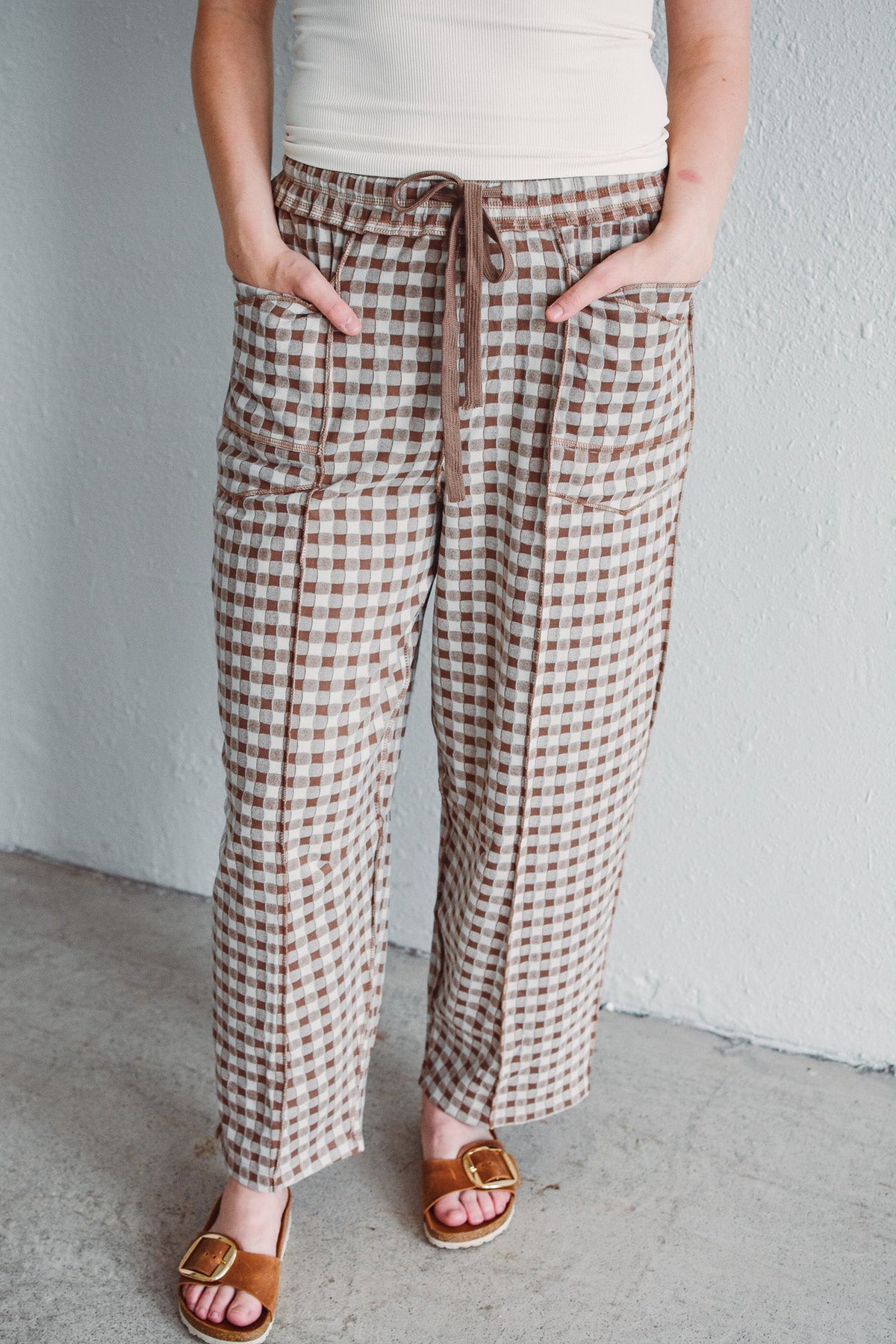 Mocha Gingham Pants