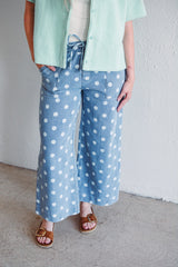 Polka Dot Denim Pants