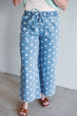 Polka Dot Denim Pants