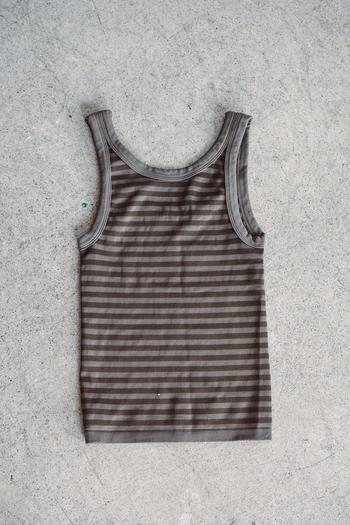 Olive Striped Reversible Tank